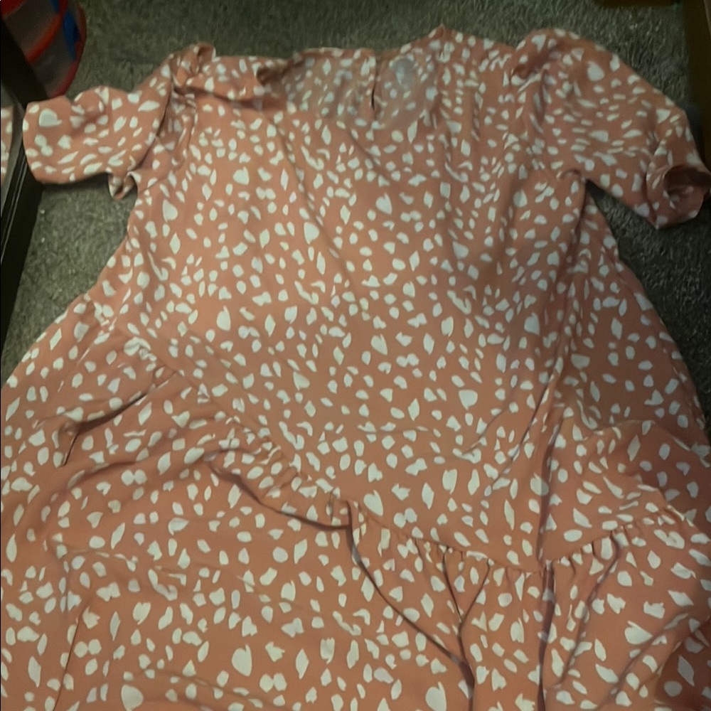 Pink and White Patterned Dress